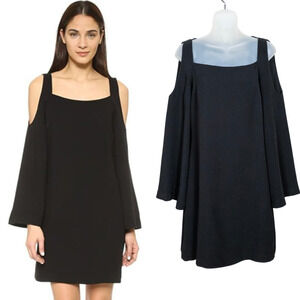 BAILEY 44 Nicks Shift Dress Black Cold Shoulder Bell Sleeve Women's Small